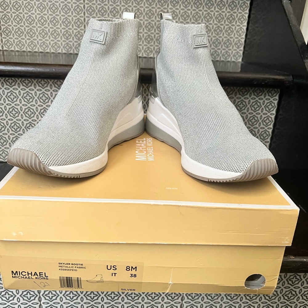 Michael Kors Bootie Metallic Fabric